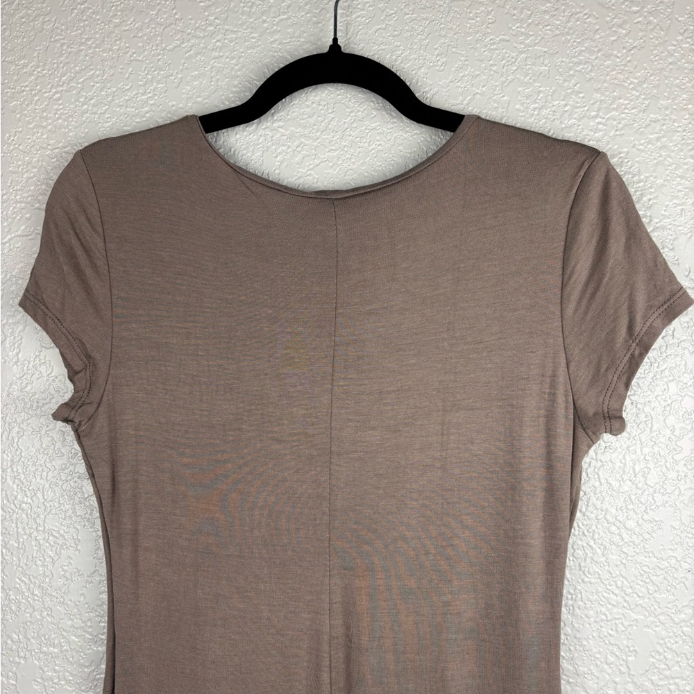 See You Monday Women’s XL Taupe Mauve Short Sleeve Midi Dress - Picture 7 of 9
